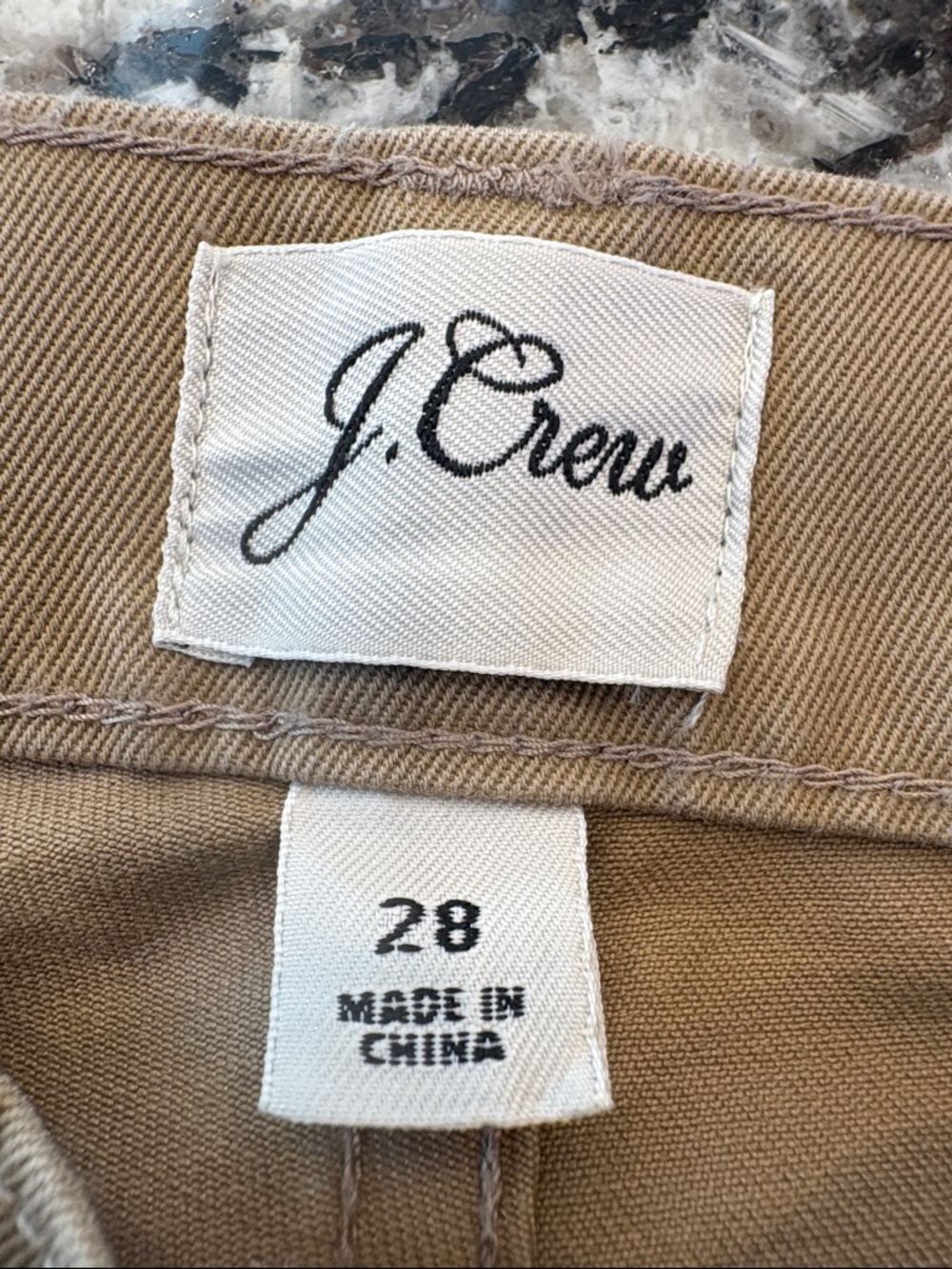J. Crew Women's Tan Chino Pants size 28 Patchwork great condition